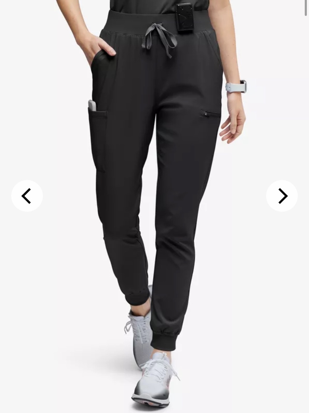 Easy Stretch Black Jogger Scrub Pants